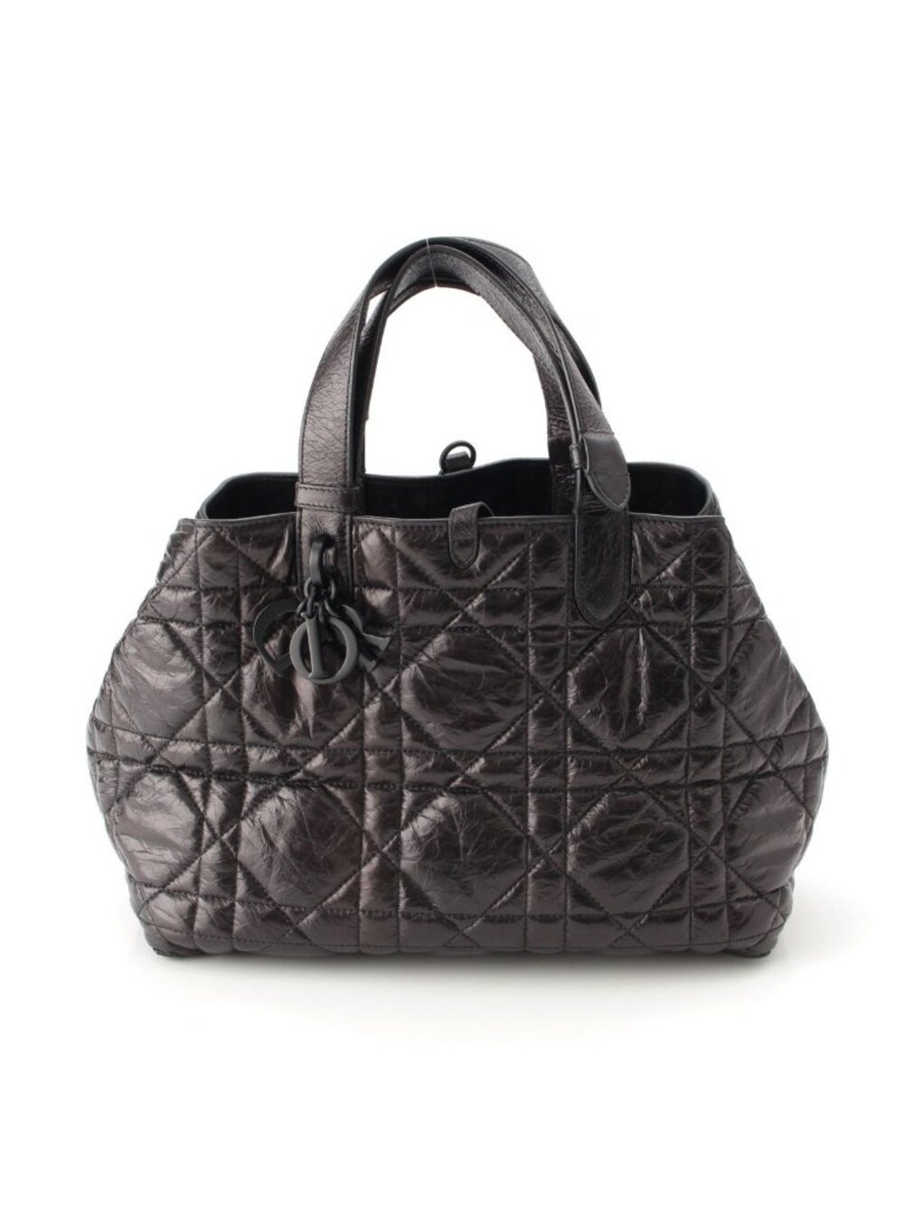 Dior Toujours Medium Leather Macro Cannage Tote Bag Black